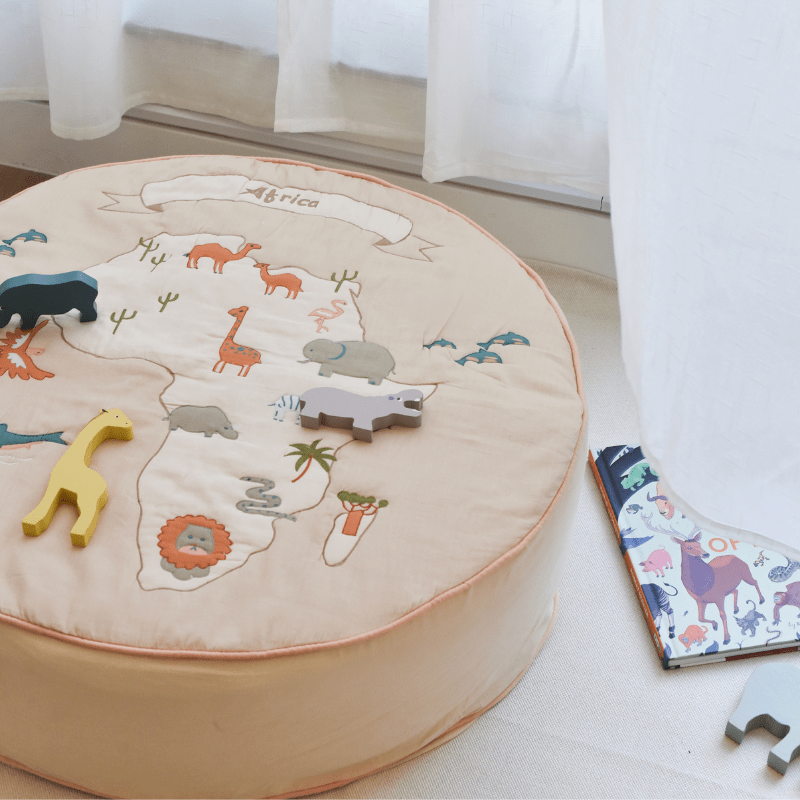 Africa Cushion Round Cover with Filler