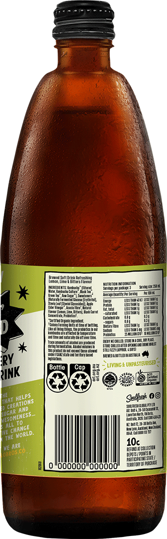 Organic Kombucha - Lemon, Lime & Bitters 750ml