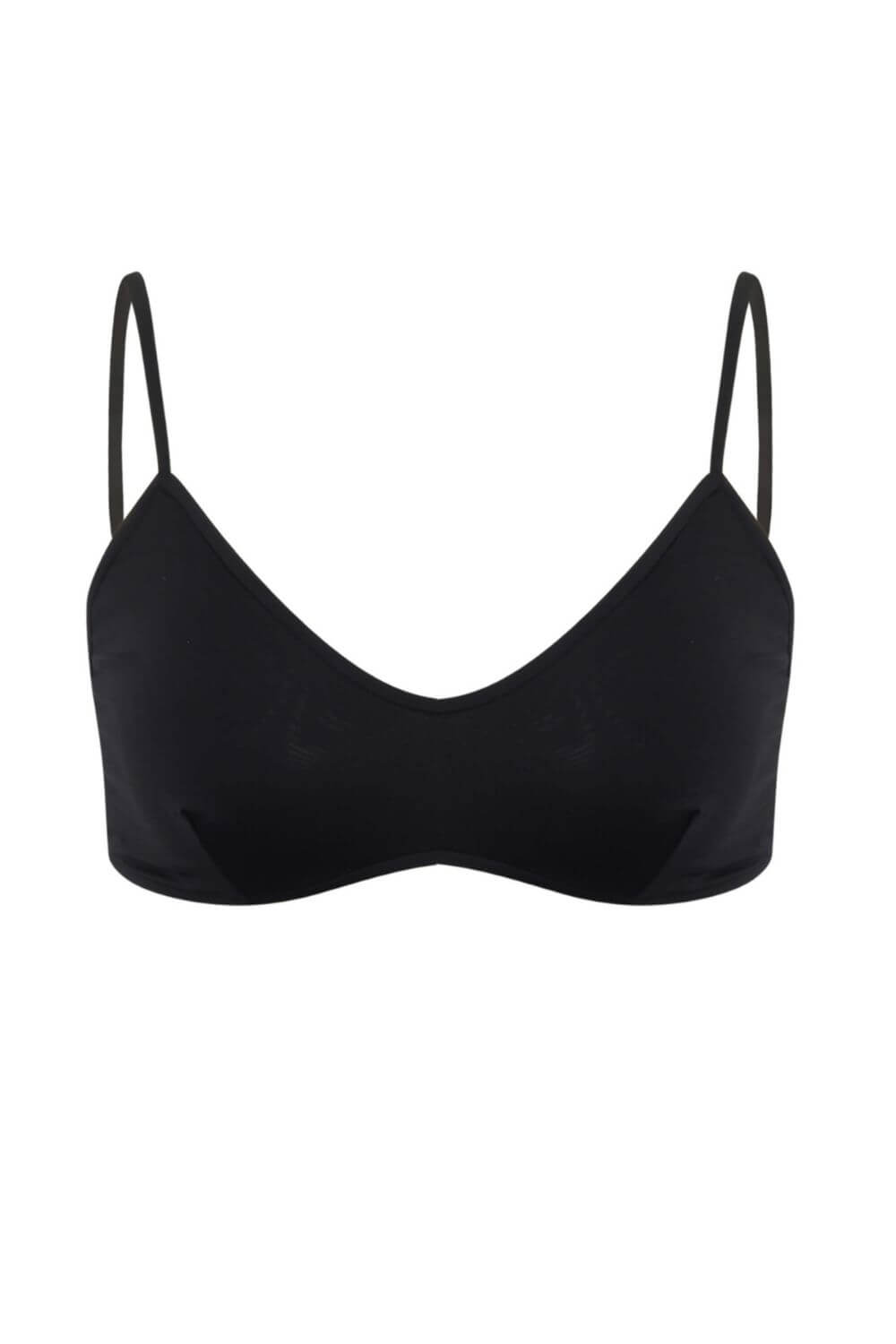 Elise Black Bralette Bikini Top with Adjustable Straps