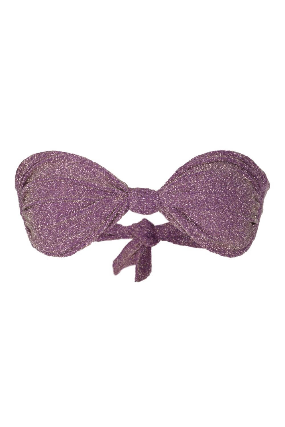 Strapless Bandeau Bikini Top Lurex Lilac