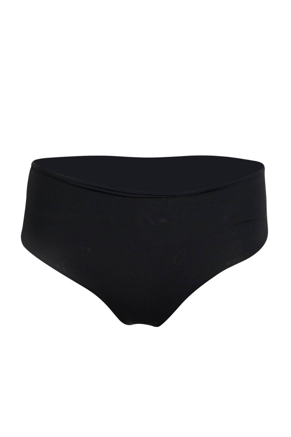 Black Mid-Rise Hipster Bikini Bottom