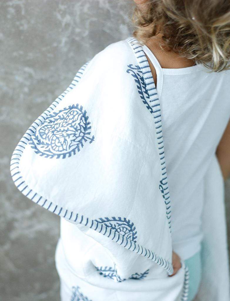 Block-Printed Cotton Towel