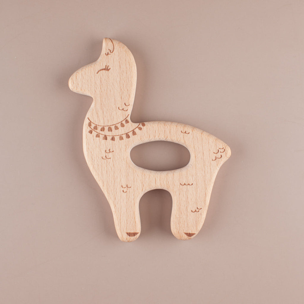 Llama Beech Wood Teether