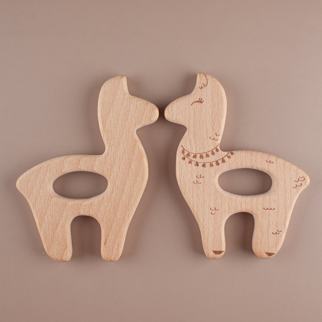Llama Beech Wood Teether