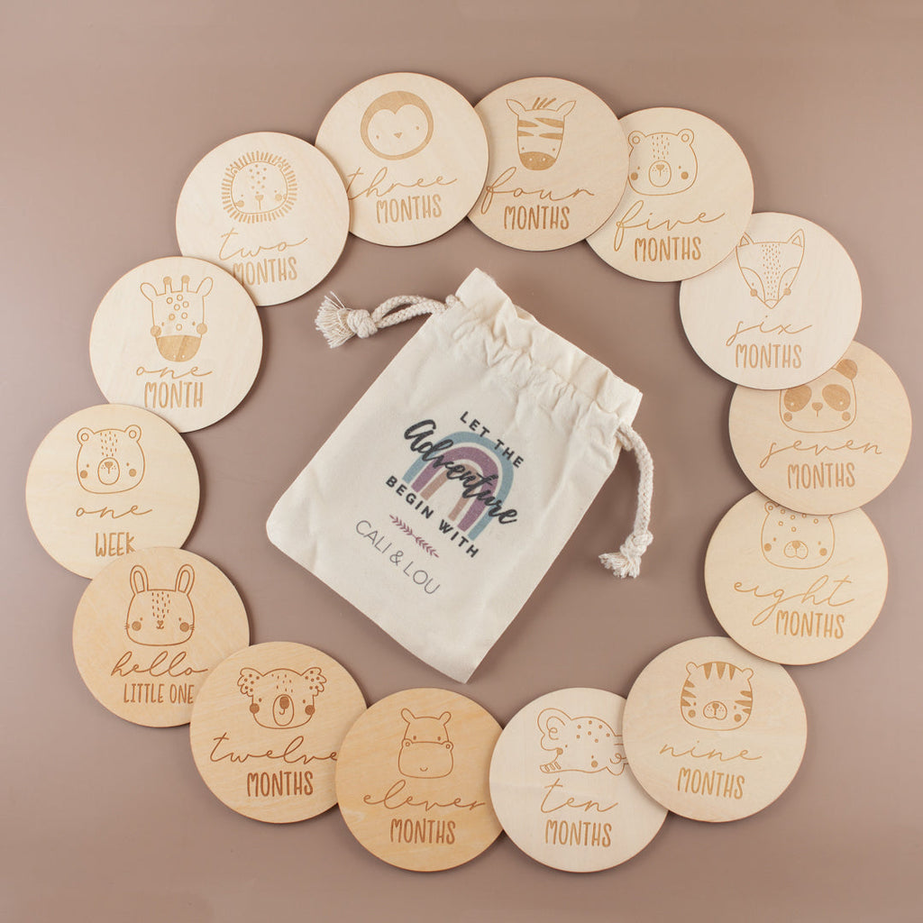 Wooden Baby Milestone Cards