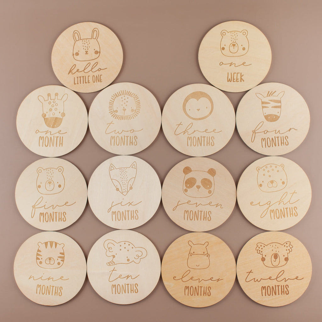 Wooden Baby Milestone Cards