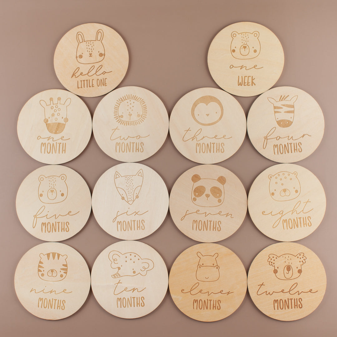 Wooden Baby Milestone Cards