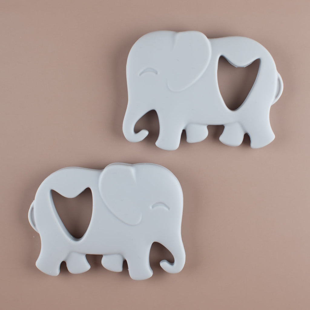 Light Grey Elephant Silicone Teether