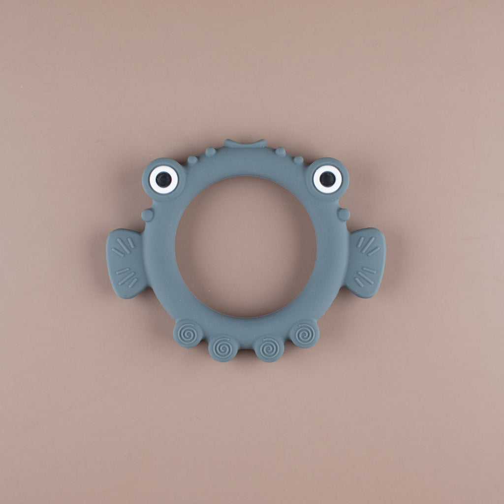 Grey Puffer Silicone Teether