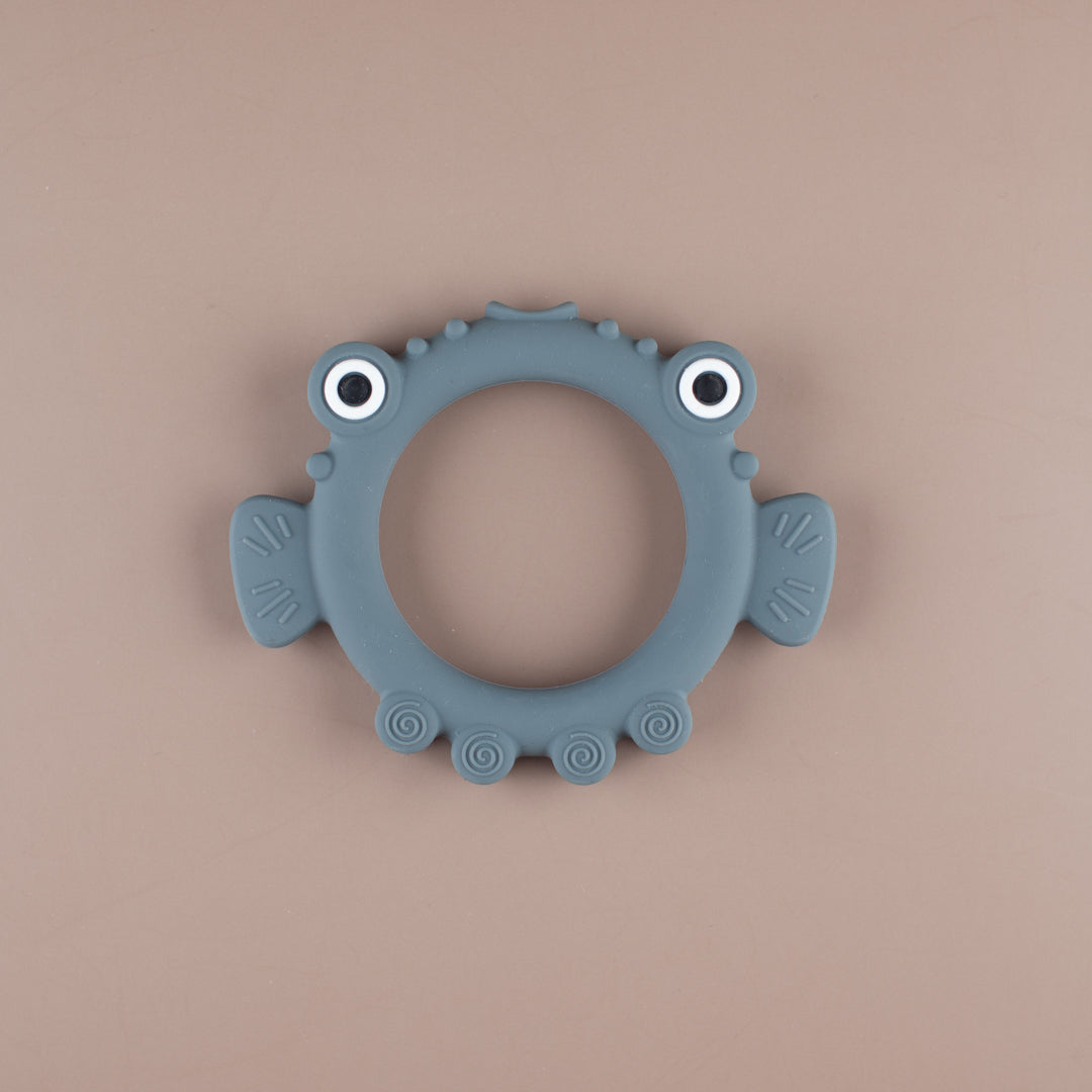 Grey Puffer Silicone Teether
