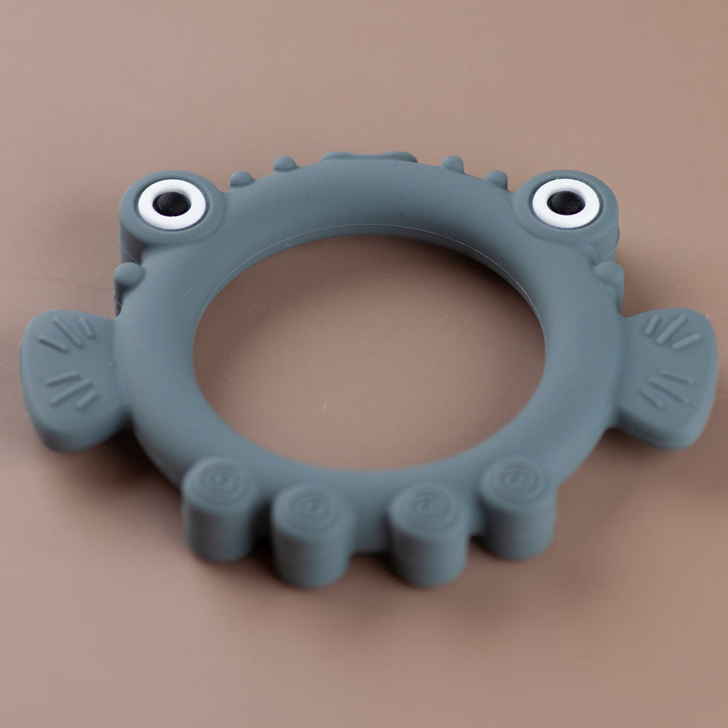 Grey Puffer Silicone Teether