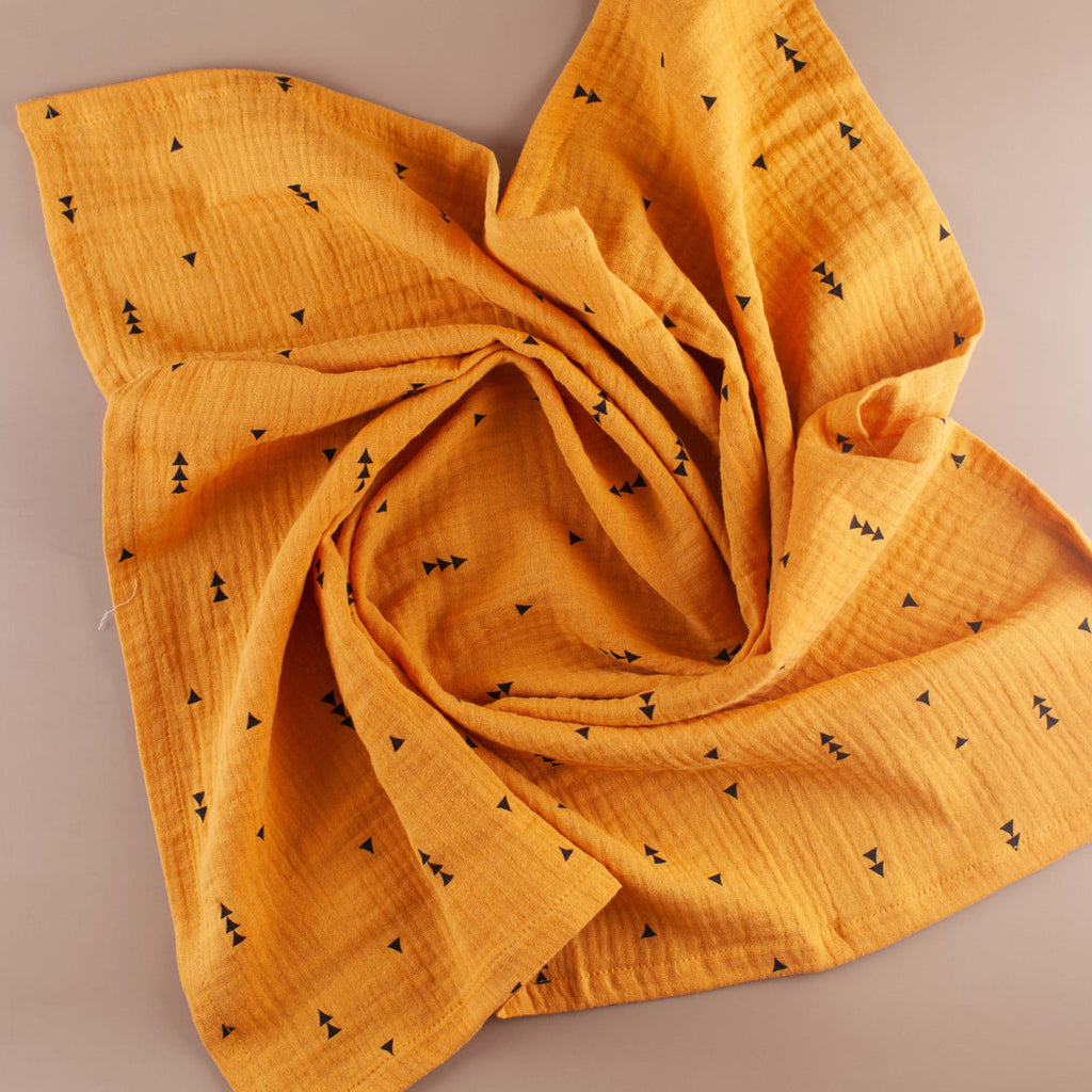 Mustard Muslin Cloth with geometric print