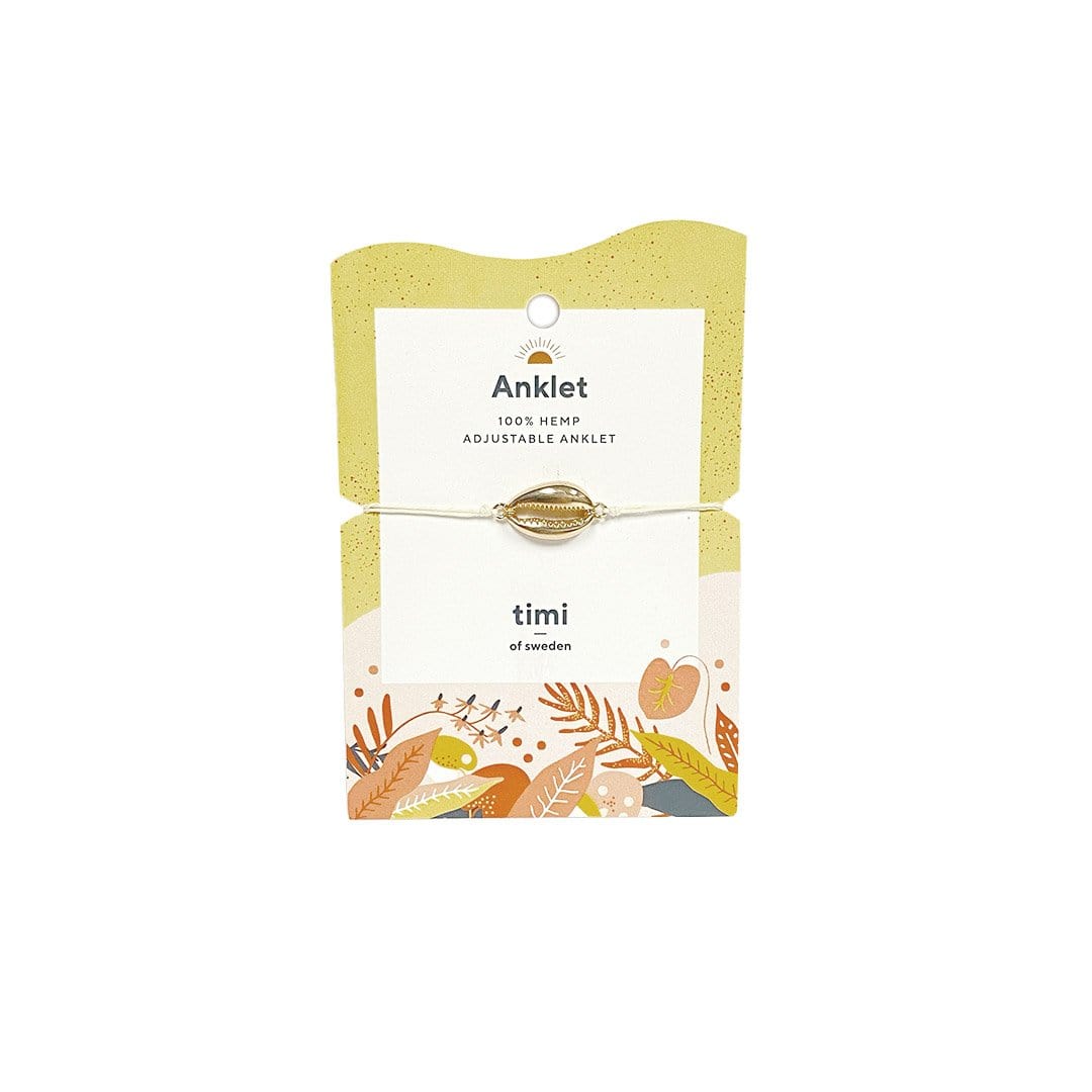 Cowrie Shell Hemp Mixed Anklet - Gold