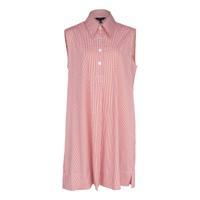 Italian Cotton Red Stripe Sleeveless Dress â€?Elegant Summer Dress