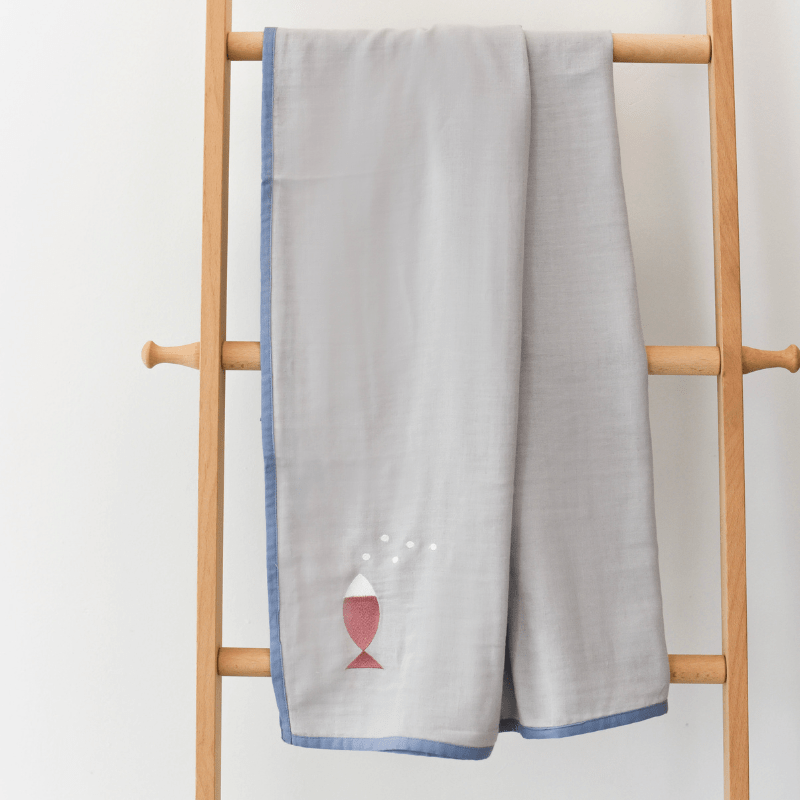 Fish Dance Organic Double Muslin Blanket