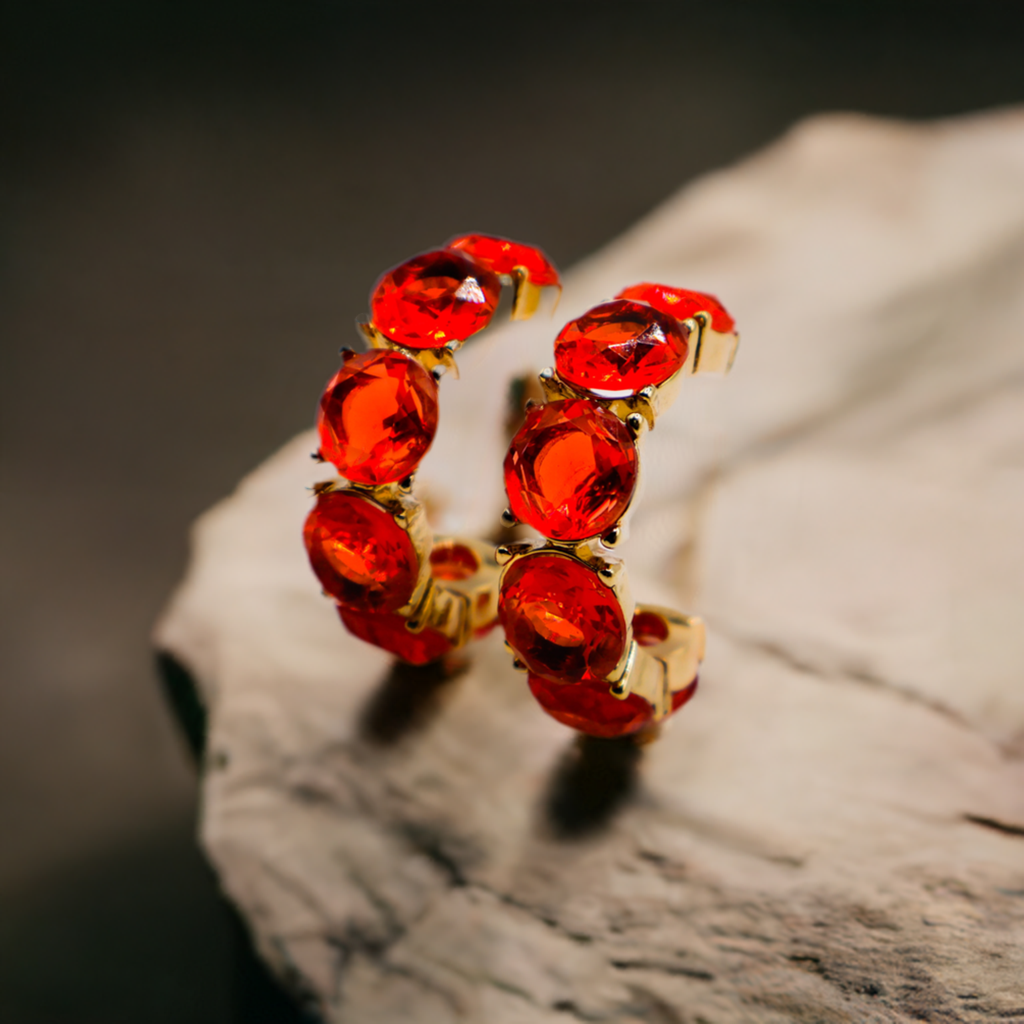 Crimson Elegance Earrings â€?Luxury Red Statement Earrings