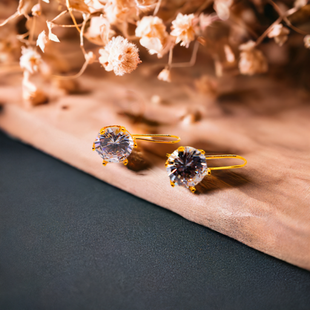 Elegant Golden Sparkle Drops â€?Luxurious Gold-Plated Earrings