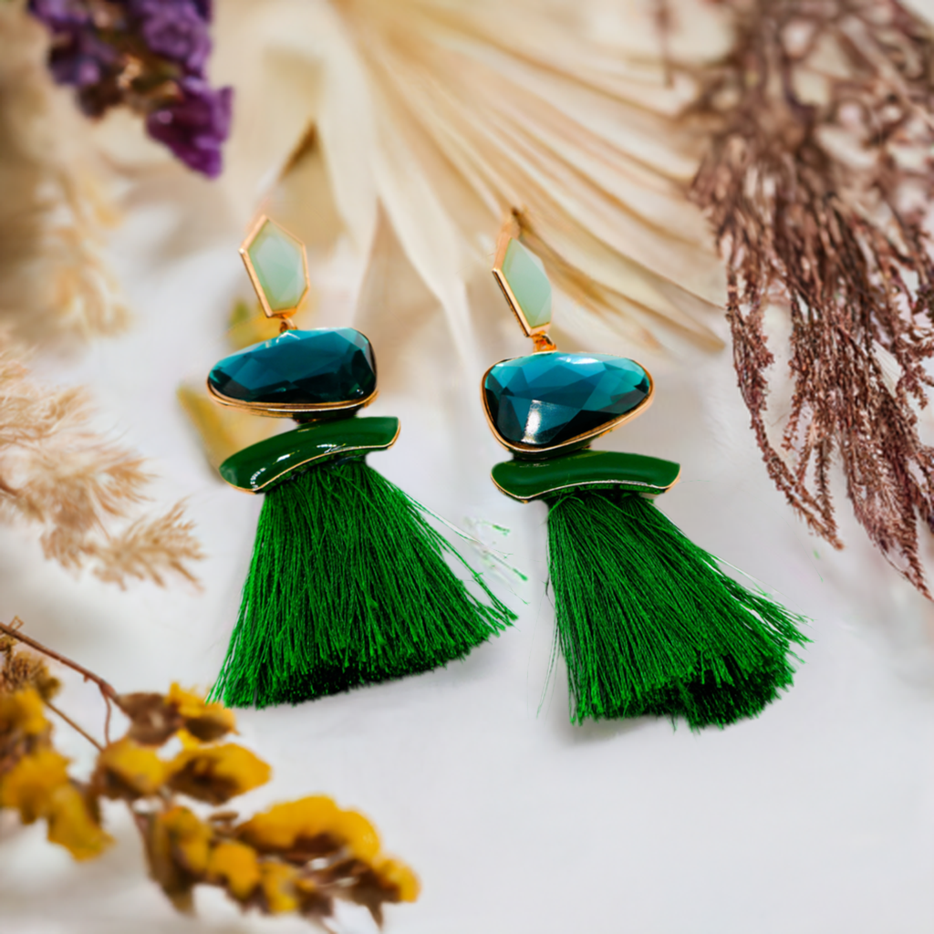 Emerald Sparkle Gems Earrings â€?Crystal Drop Earrings for Women