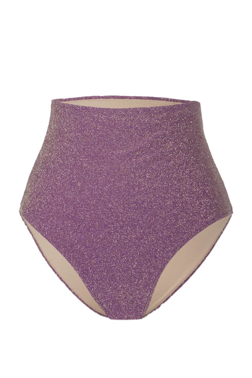 Claire High Waist Bikini Bottom Lurex Lilac