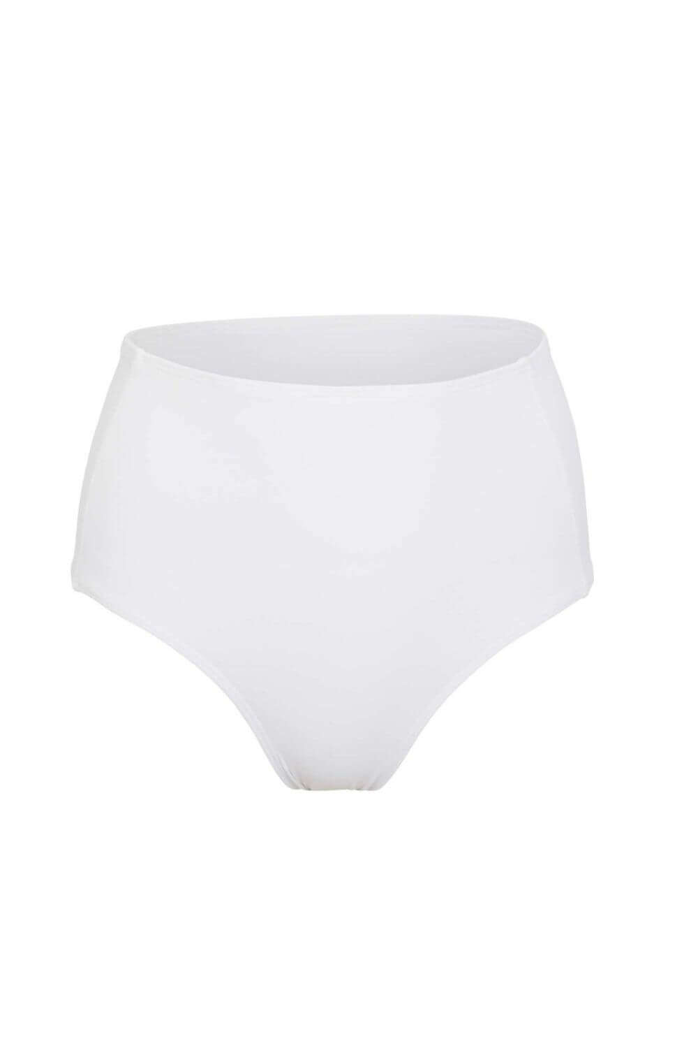White High Waisted Bikini Bottom - Bianca
