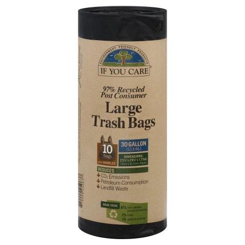 Recycled Polyethylene Plastic Trash Bags - Large (30 Gal)