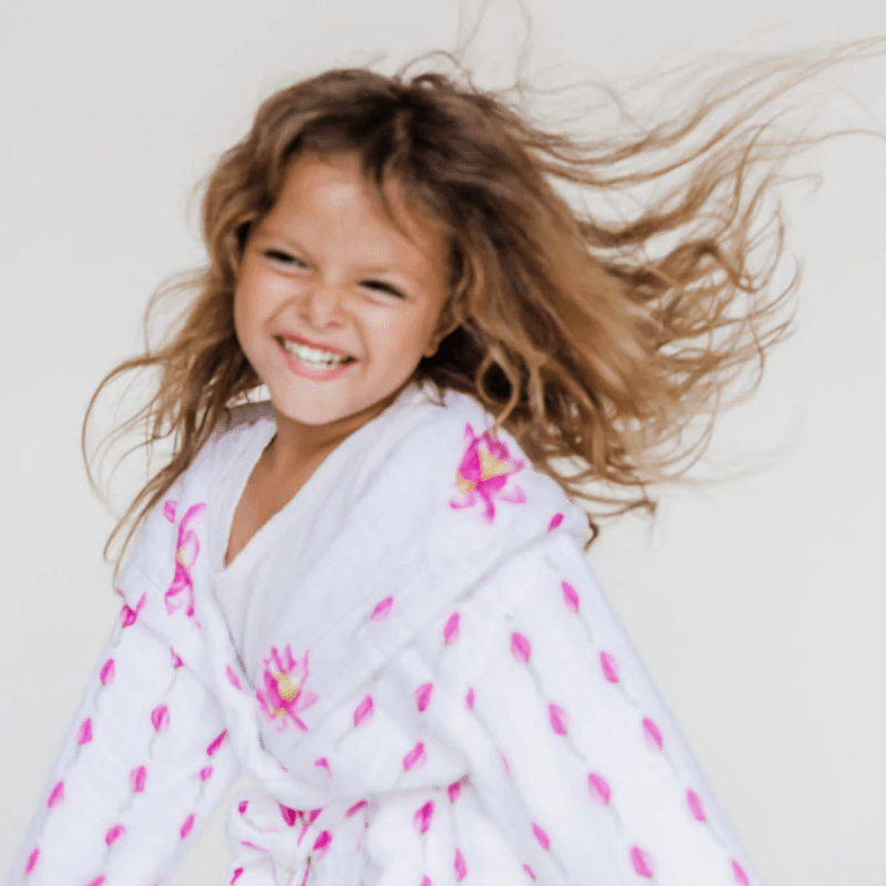 Kids Hooded Muslin Robe