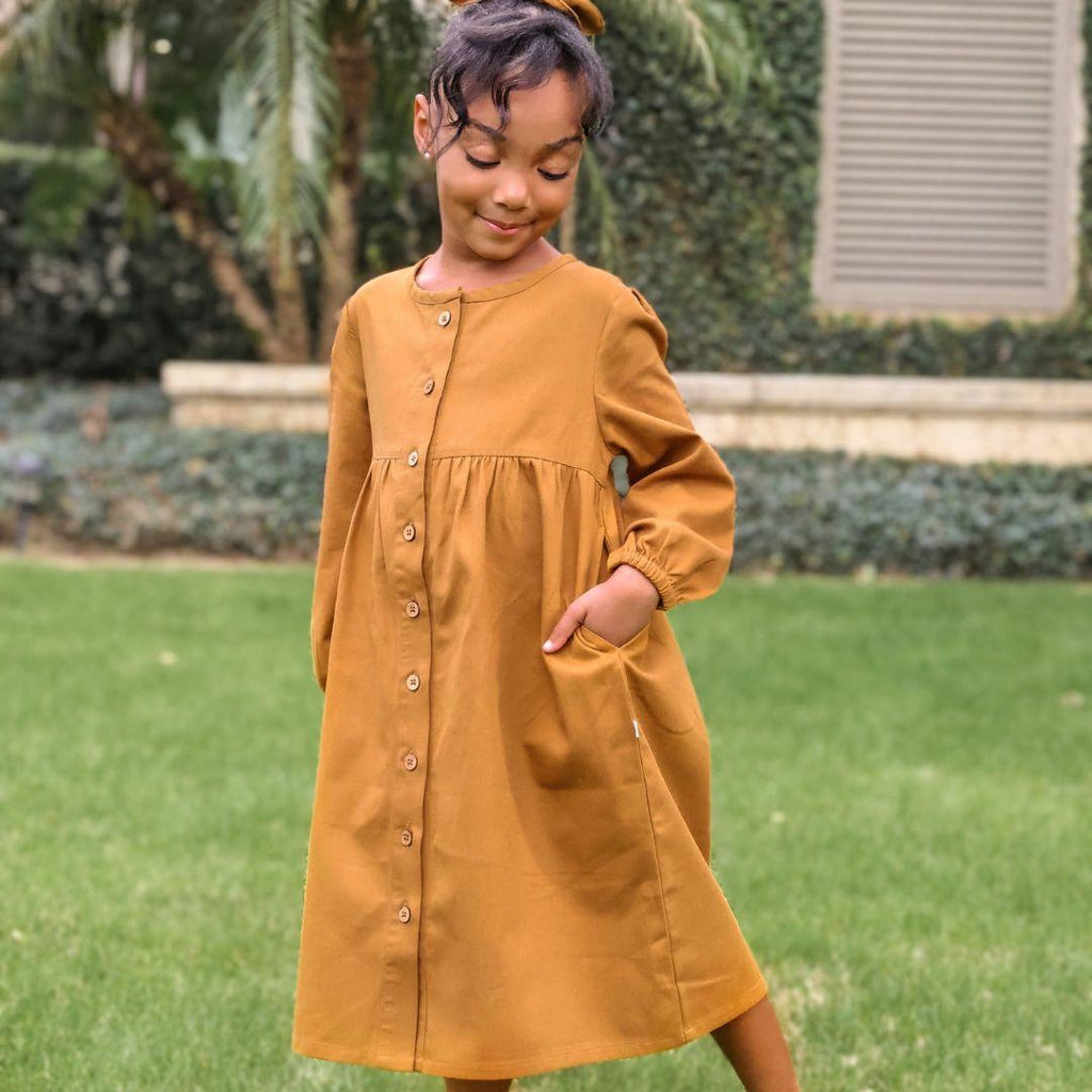 Long-Sleeved Jo Dress- Acorn