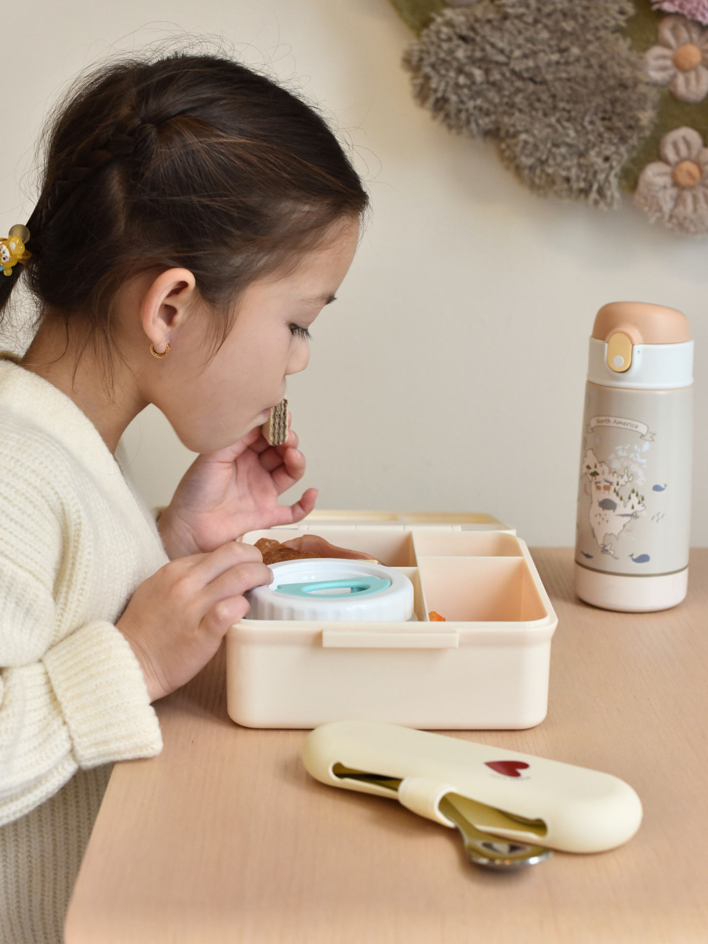 World Map Lunch Box with Thermal Food Jar｜Kids Lunch Box