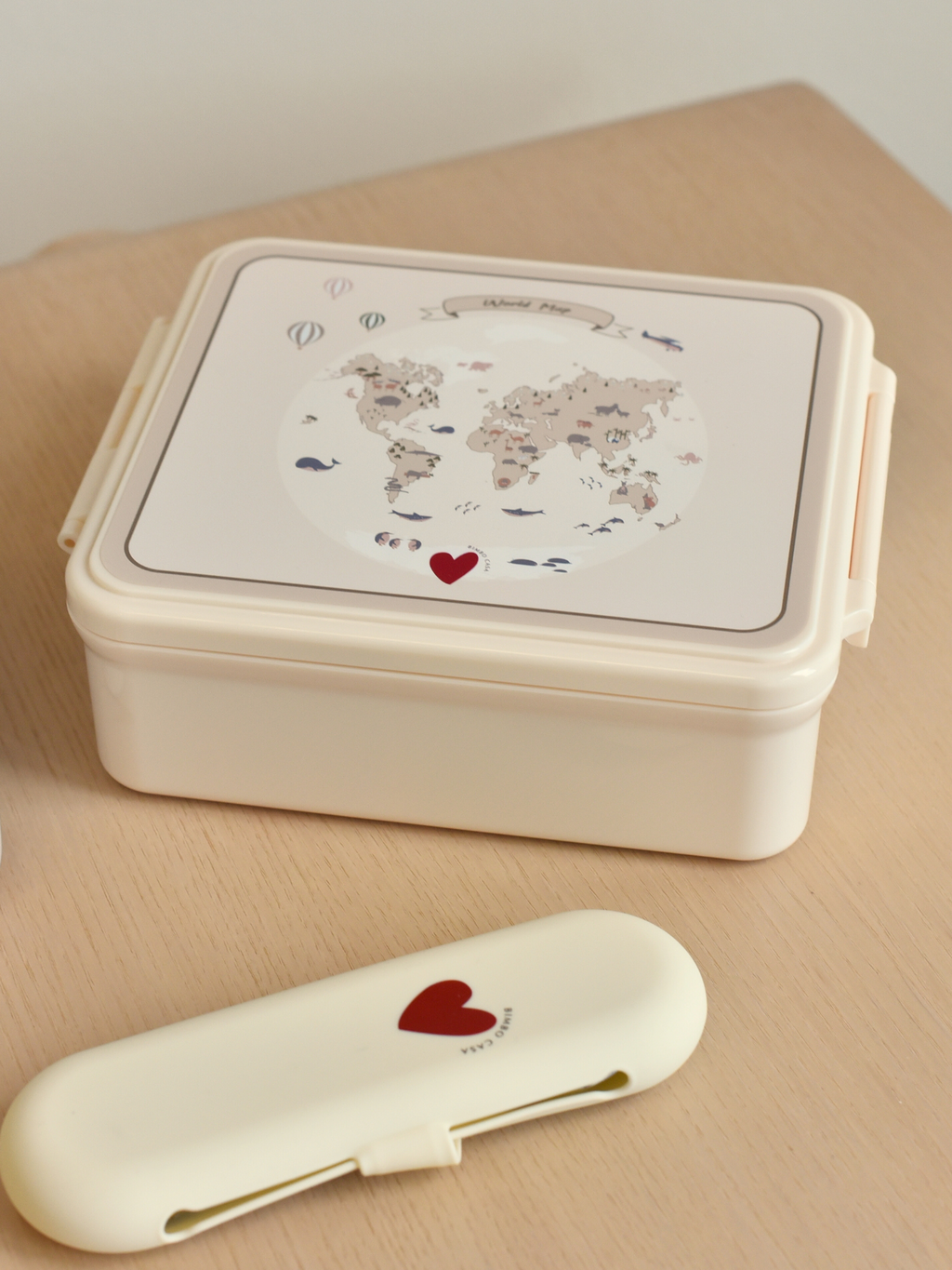 World Map Lunch Box with Thermal Food Jar｜Kids Lunch Box