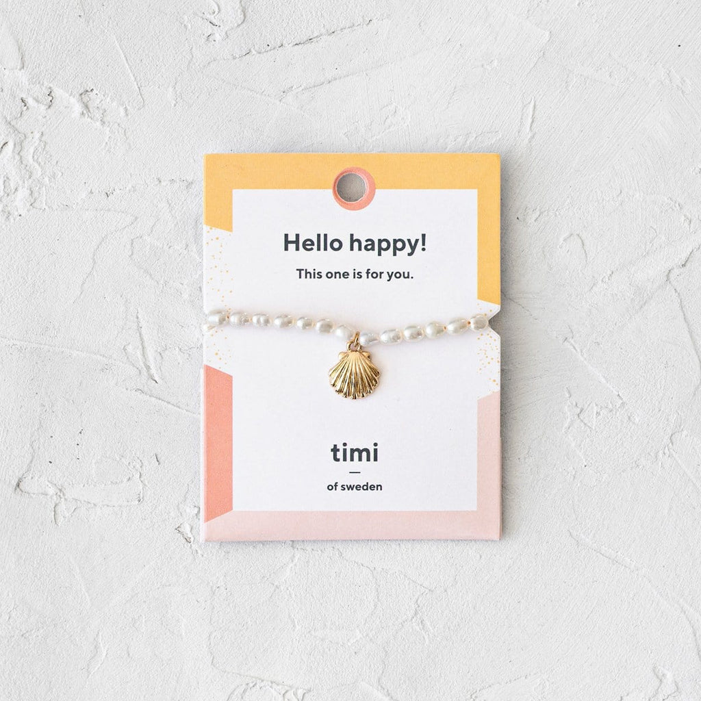 Mermaid Shell and Beads Bracelet - Gold