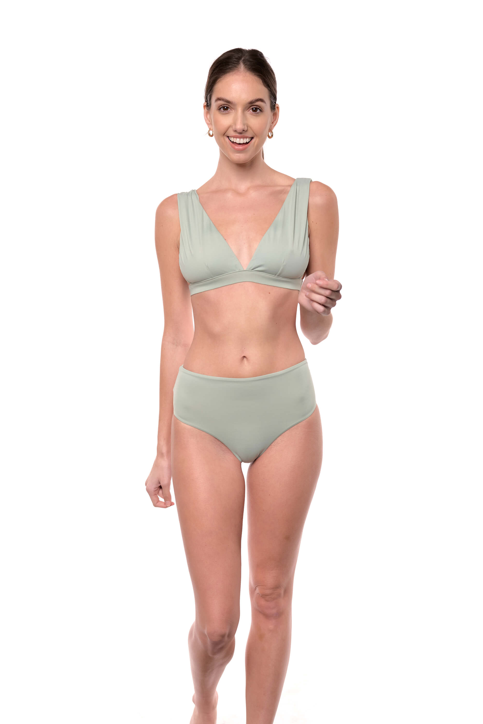 Natalie Bikini Top in Sage Green