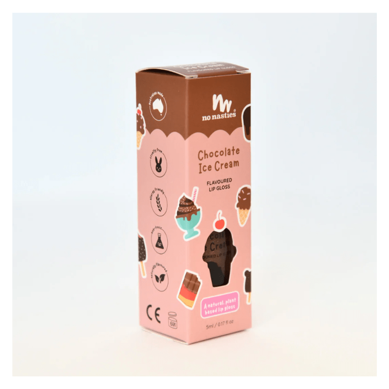 Natural Kids Lip Gloss Wands - Chocolate Ice Cream