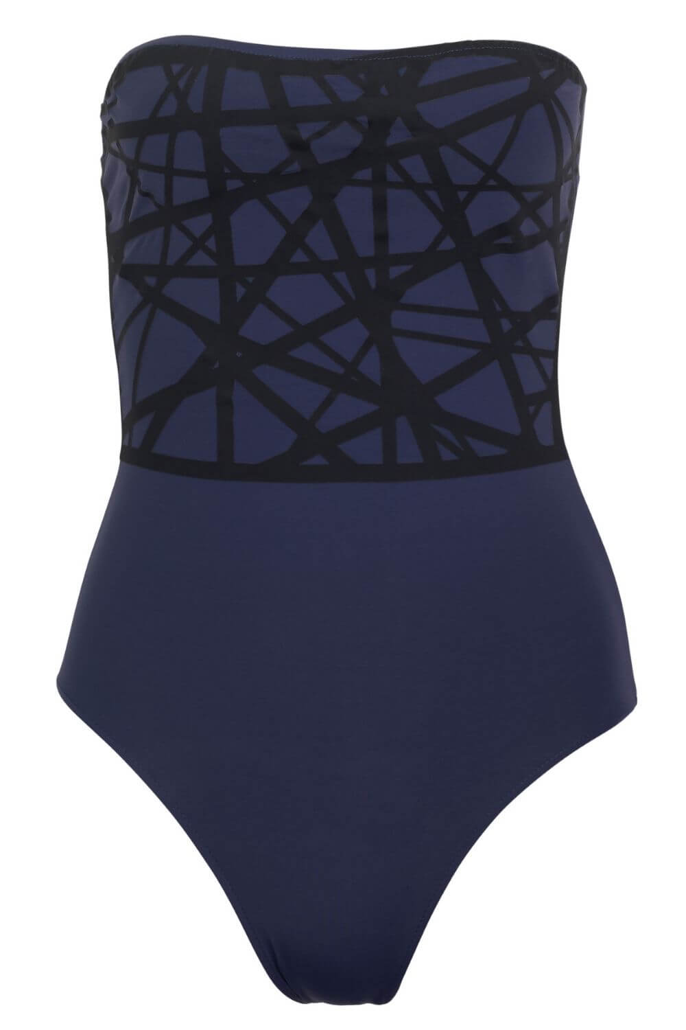 Navy Bandeau One Piece Swimsuit