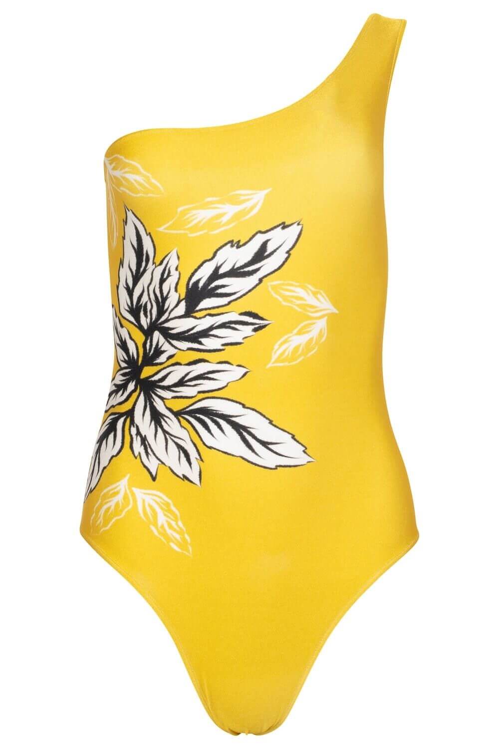 Yellow One Shoulder One Piece Swimsuit - Becky
