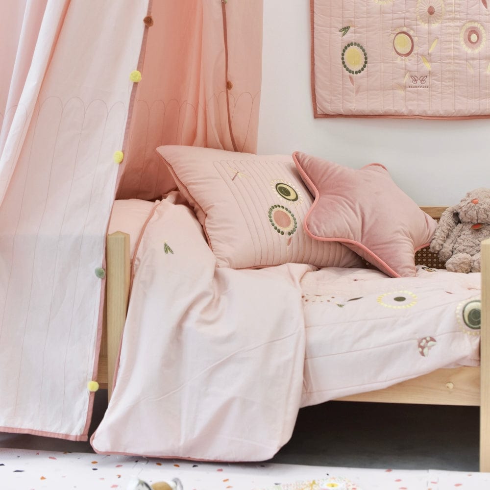 Pink Blossom - Cotton Quilted Duvet Cover and Pillowcase