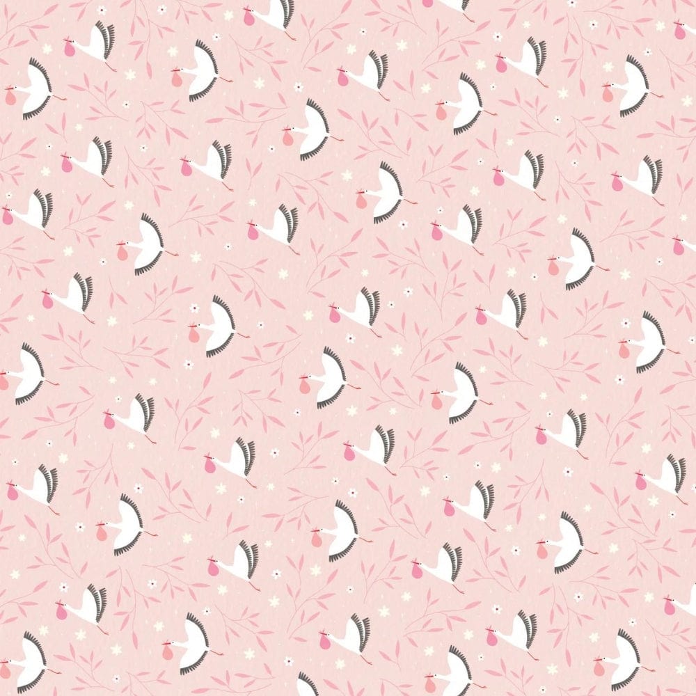 Pink Storks Flat Wrap