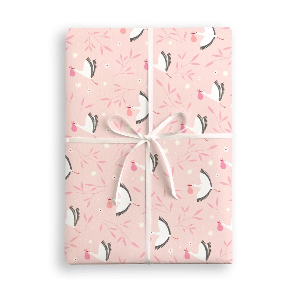 Pink Storks Flat Wrap