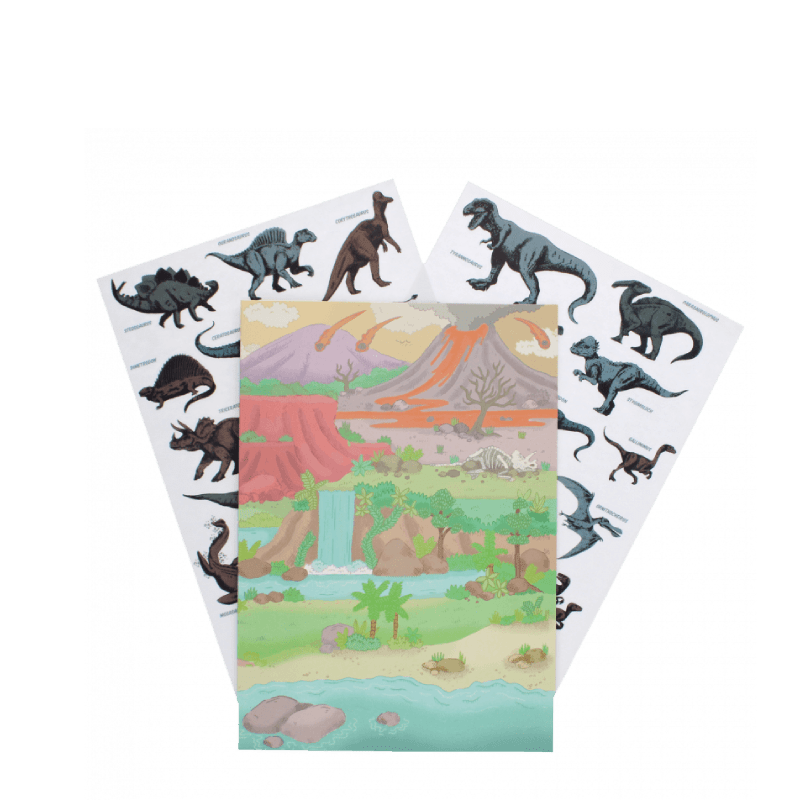 Prehistoric Land Reusable Stickers And Scenes
