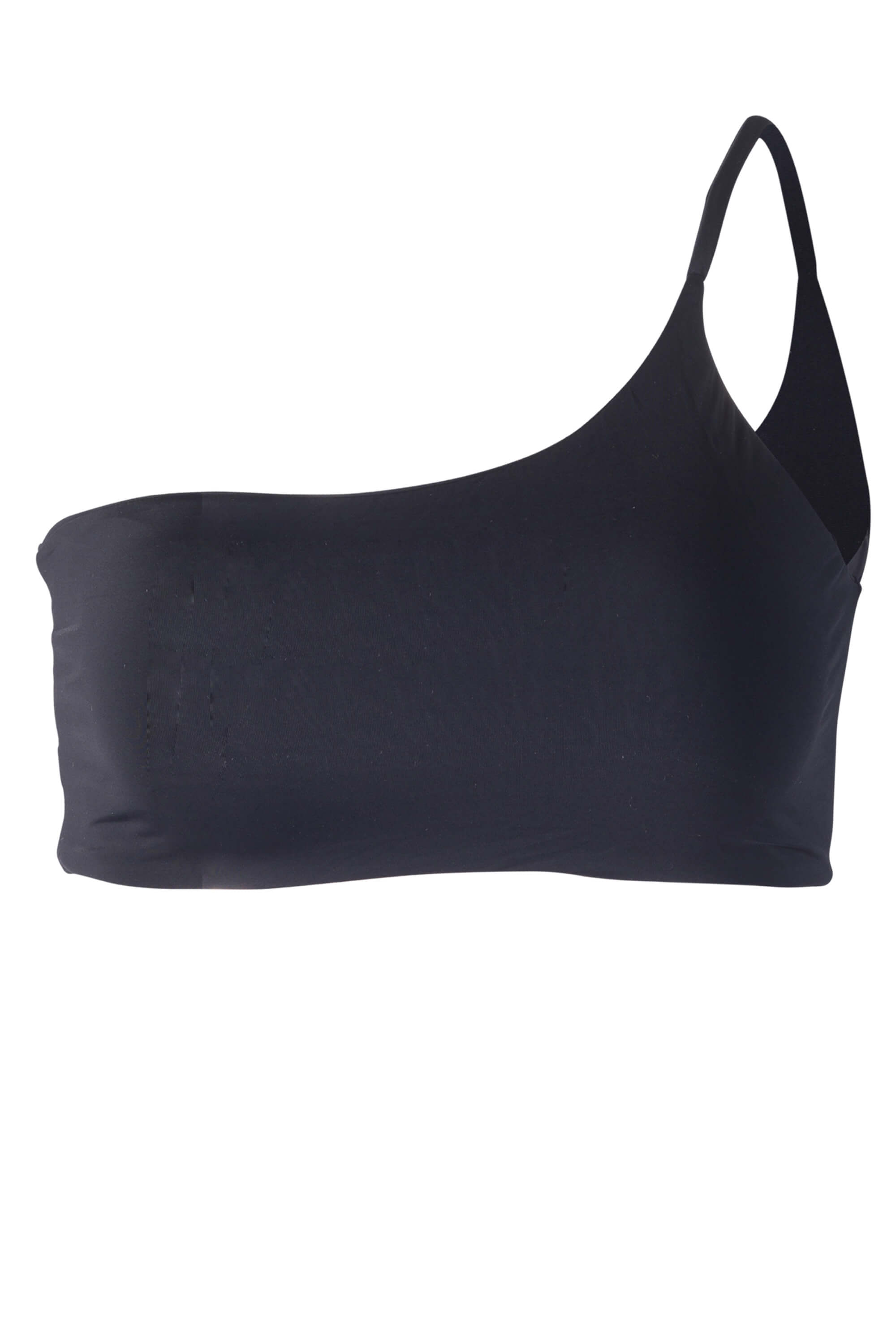 Serena One Shoulder Bikini Top Black