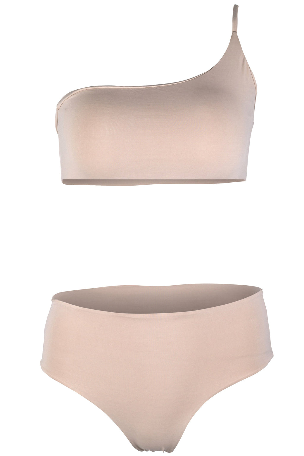 Serena One Shoulder Bikini Top in Camel