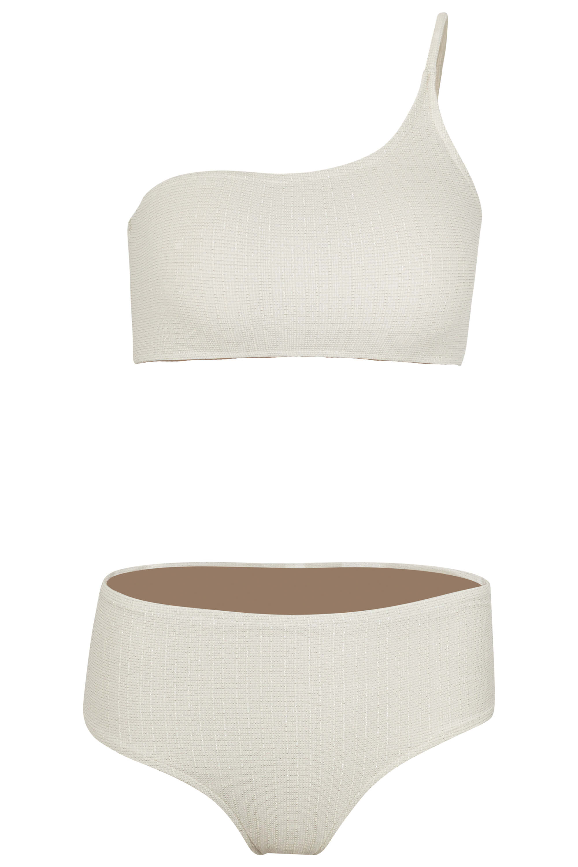 Serena One Shoulder Bikini Top Platinum