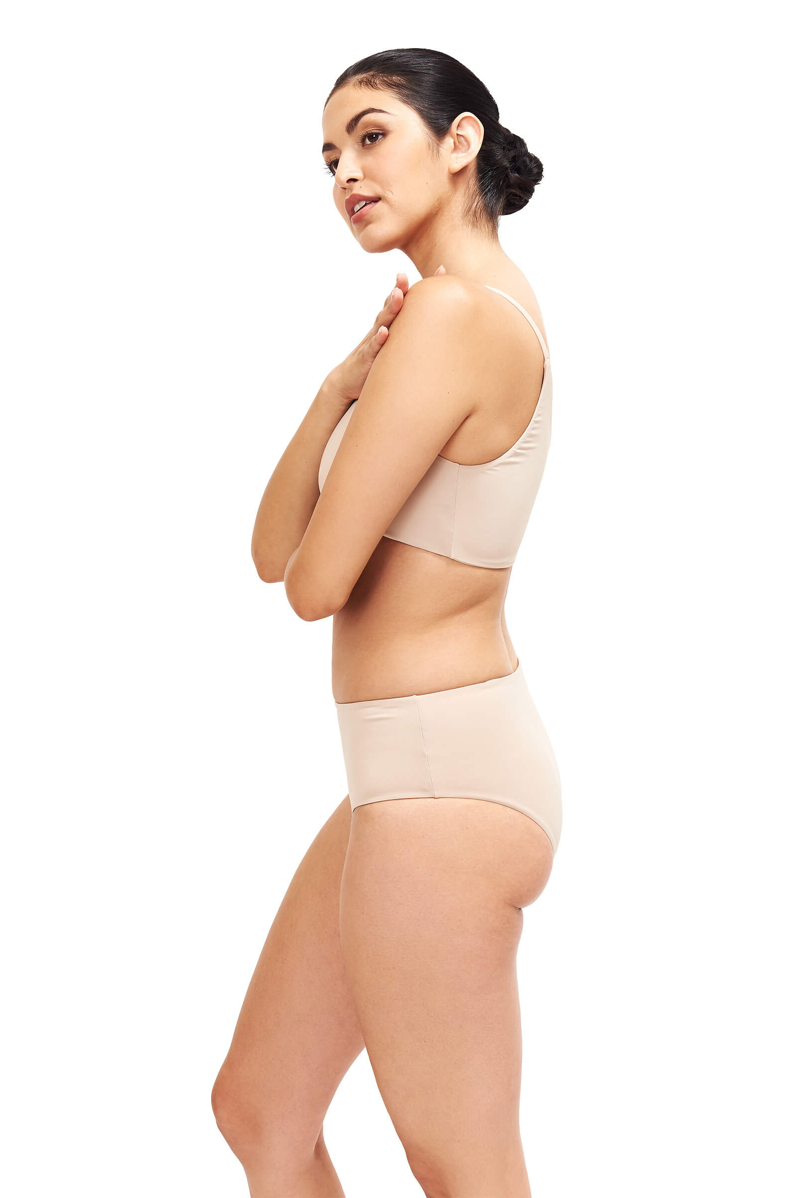 Serena One Shoulder Bikini Top in Camel