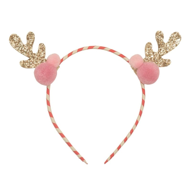 Stripy Pom Pom Reindeer Headband