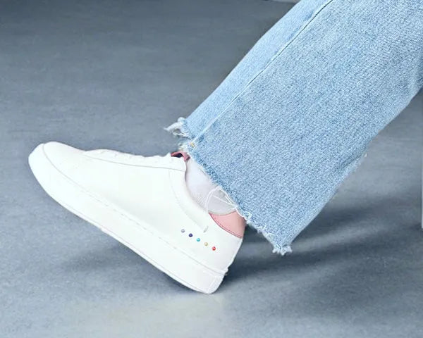 SYDNEY | Classic Recycled Leather sneakers in White - for him & her