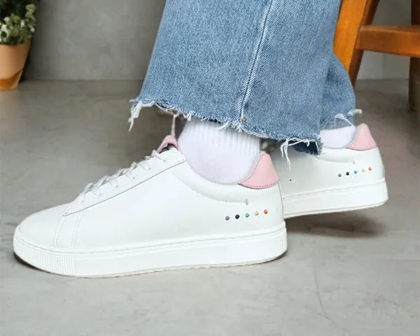 SYDNEY | Classic Recycled Leather sneakers in White - for him & her