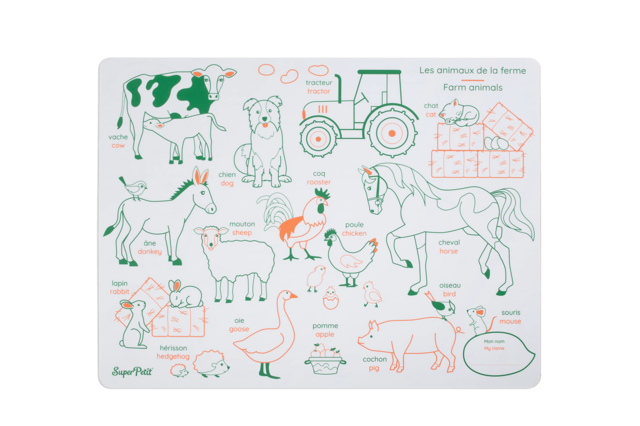 Tablemat set Farm Animals