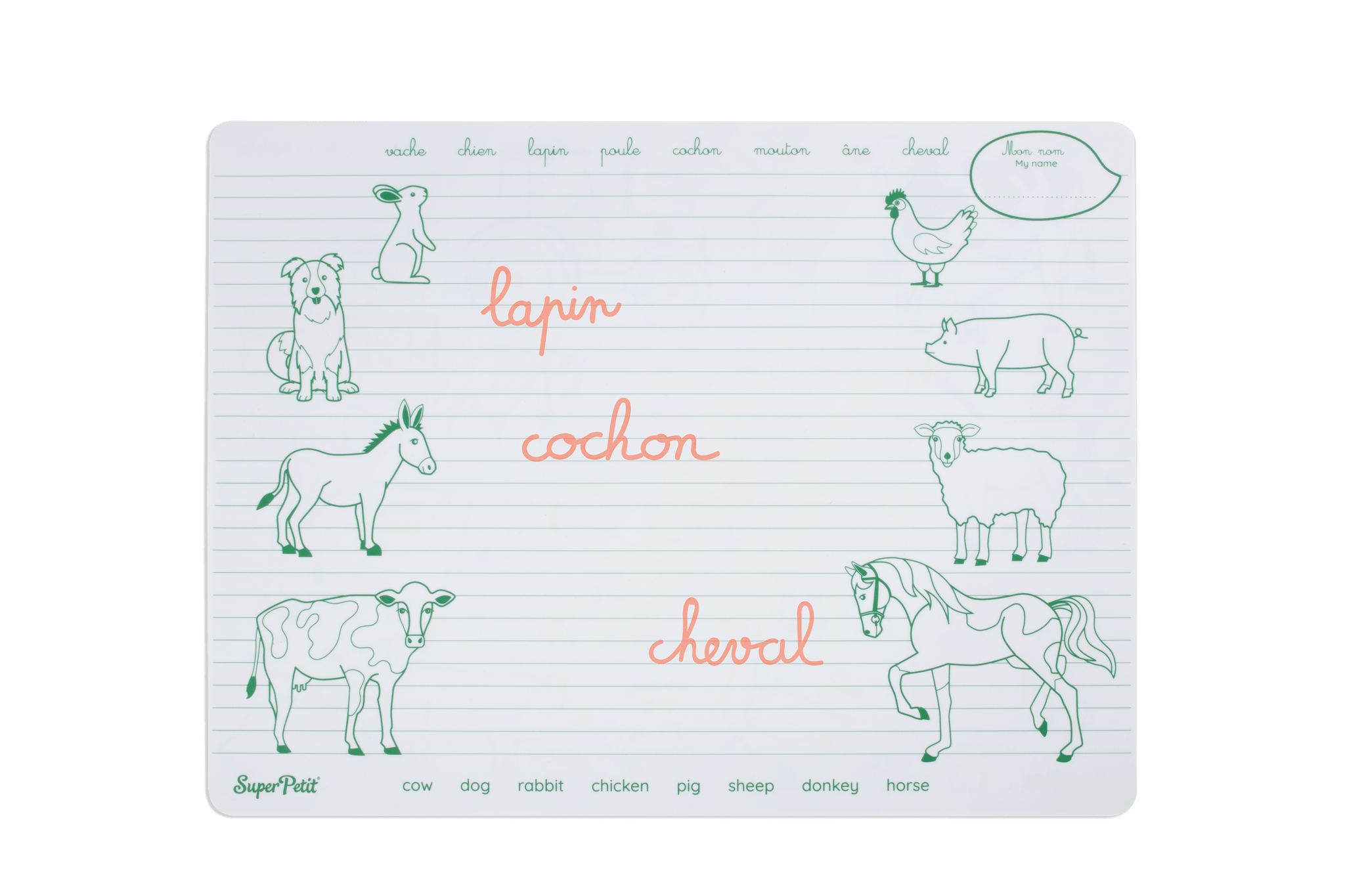 Tablemat set Farm Animals