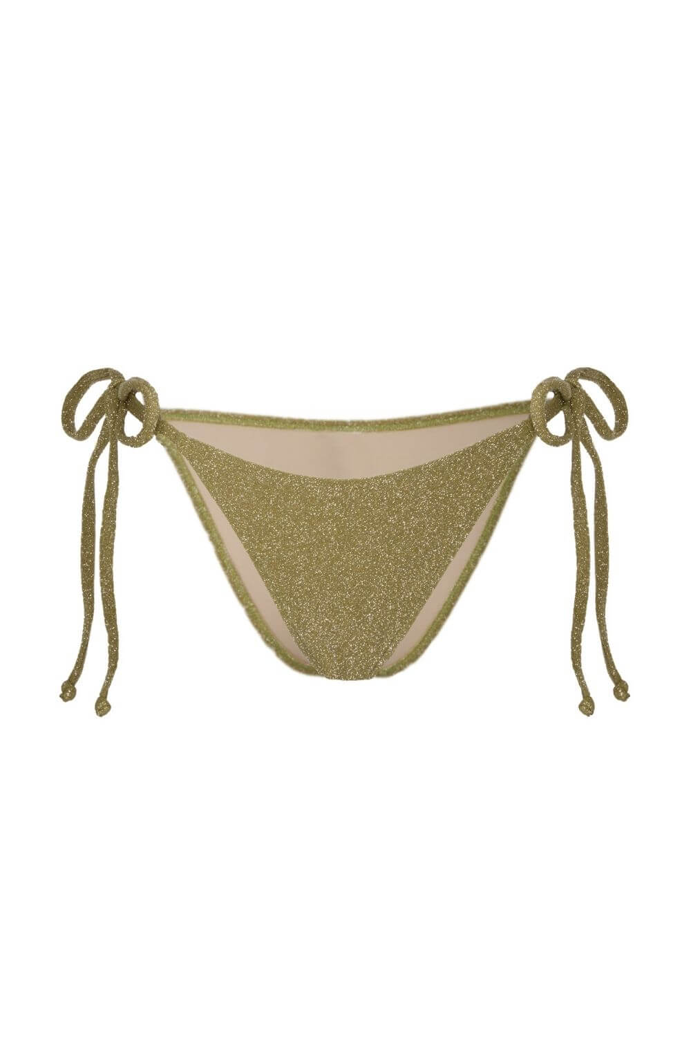 Tamara Tie Side Triangle Bikini Bottom Lurex - Green