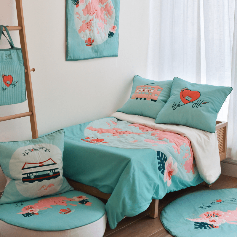 We Love Hong Kong Cushion Cover - Tram (Pink)