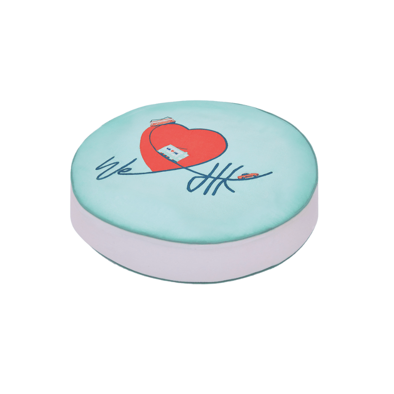 We Love Hong Kong Round Cushion Cover (Heart)